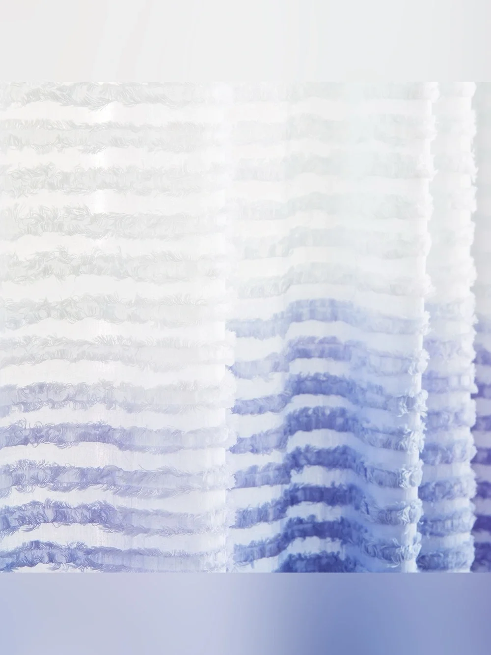 2 Pottery Barn Textural Ombre Window Curtain Set Dark Blue White 52
